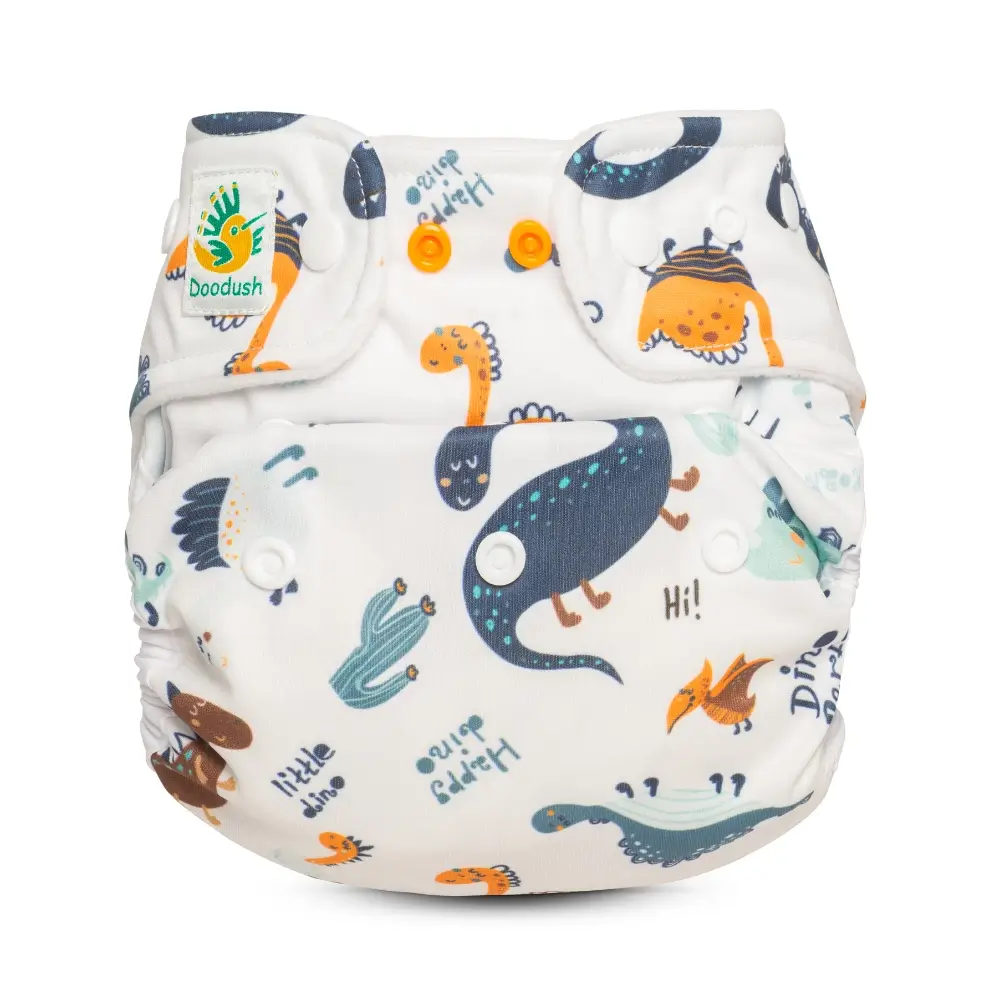 Matani Doodush Überhose 2.0 One Size (doppeltes PUL) - White Dinos