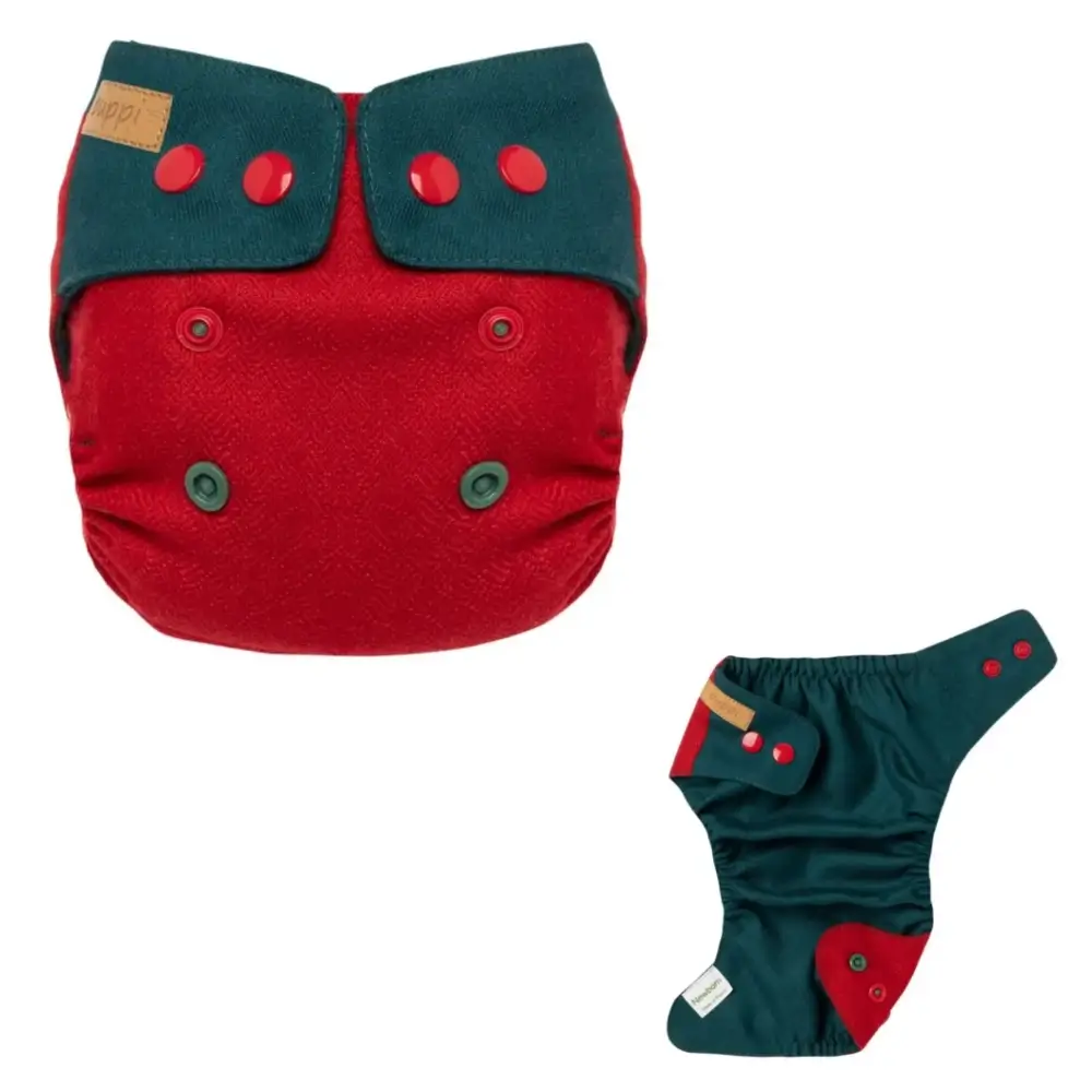 Puppi Wollüberhose Newborn Snaps - Winterberry